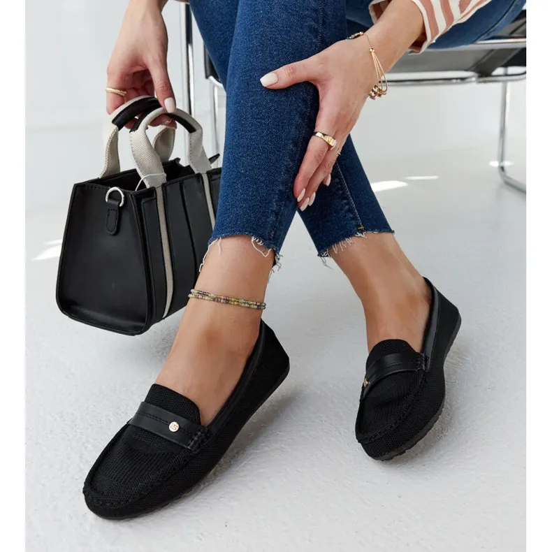 Black Fabric Moccasins by Fombio