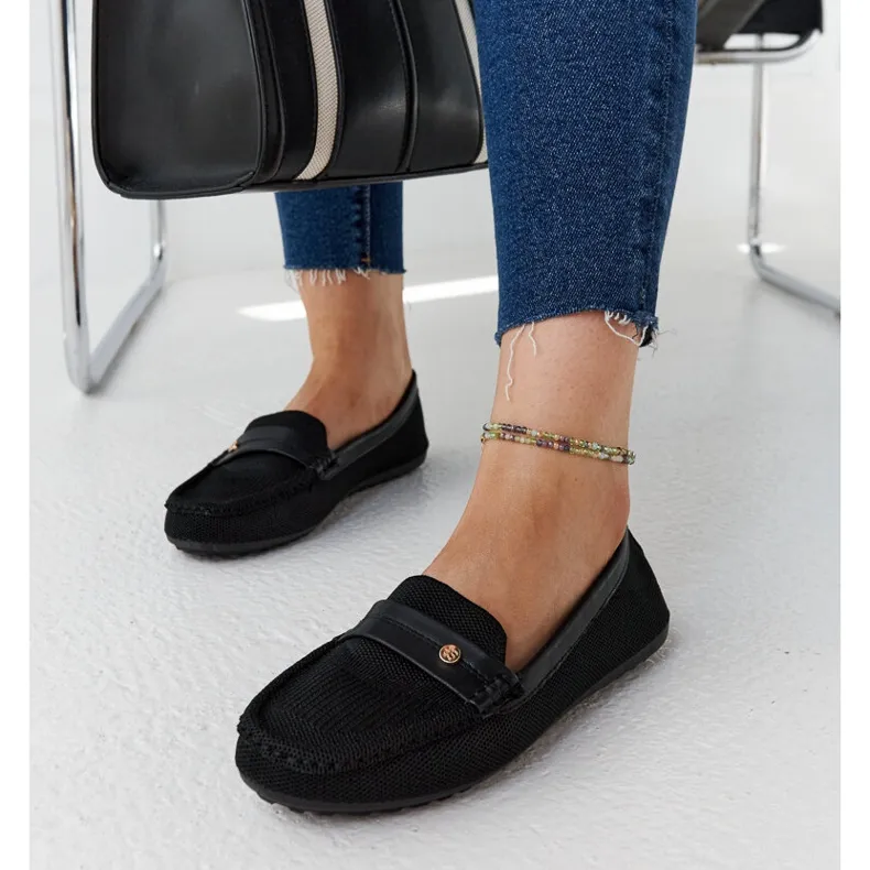 Black Fabric Moccasins by Fombio