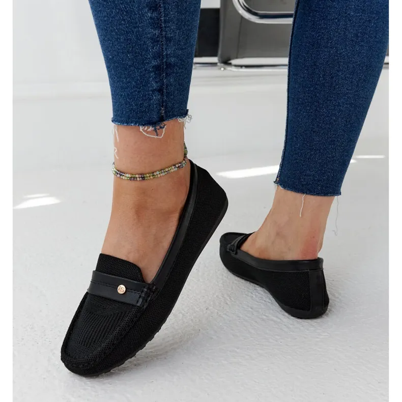 Black Fabric Moccasins by Fombio