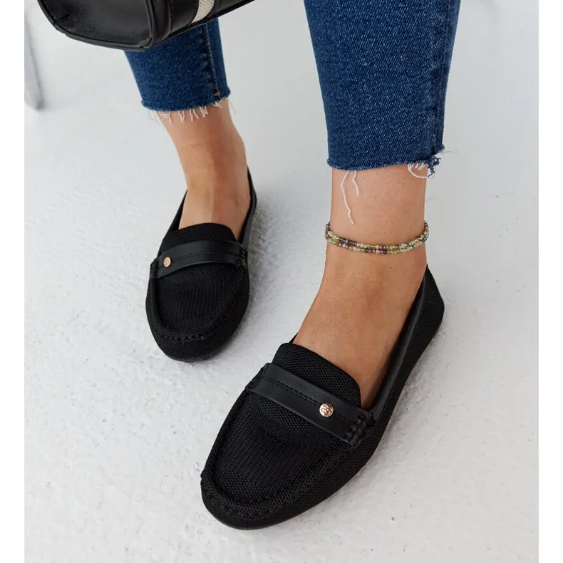 Black Fabric Moccasins by Fombio