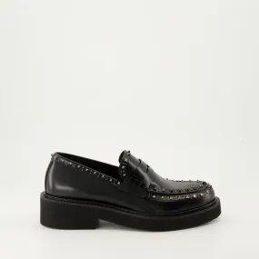 Black Leather Moccasins