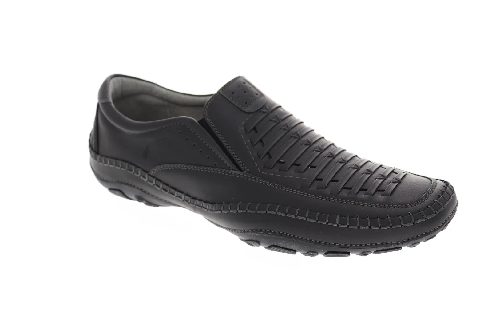 Black Leather Slip On Casual Loafers Shoes for Men GBX Strike 137871