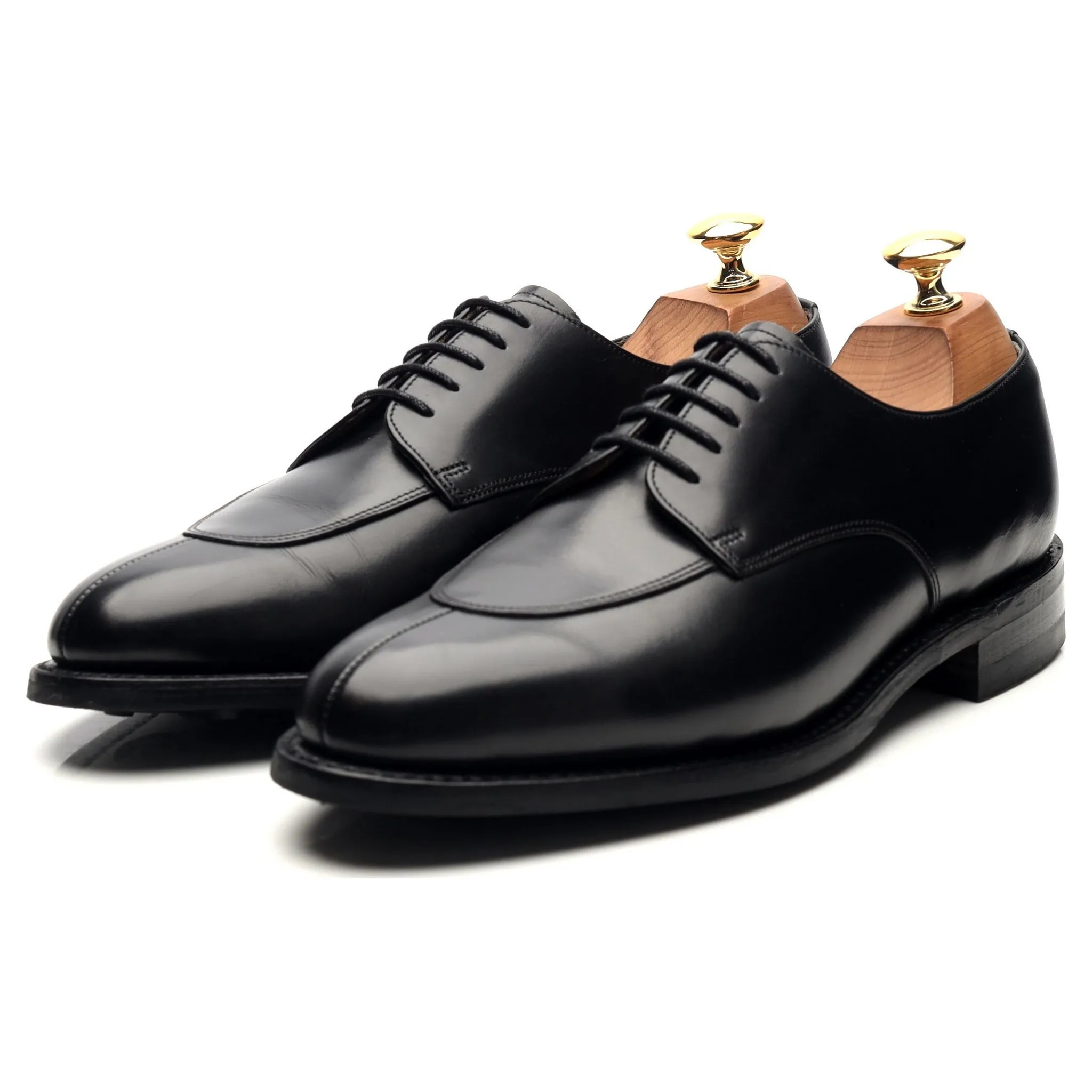 Black Leather Split Toe Derby UK 6 E