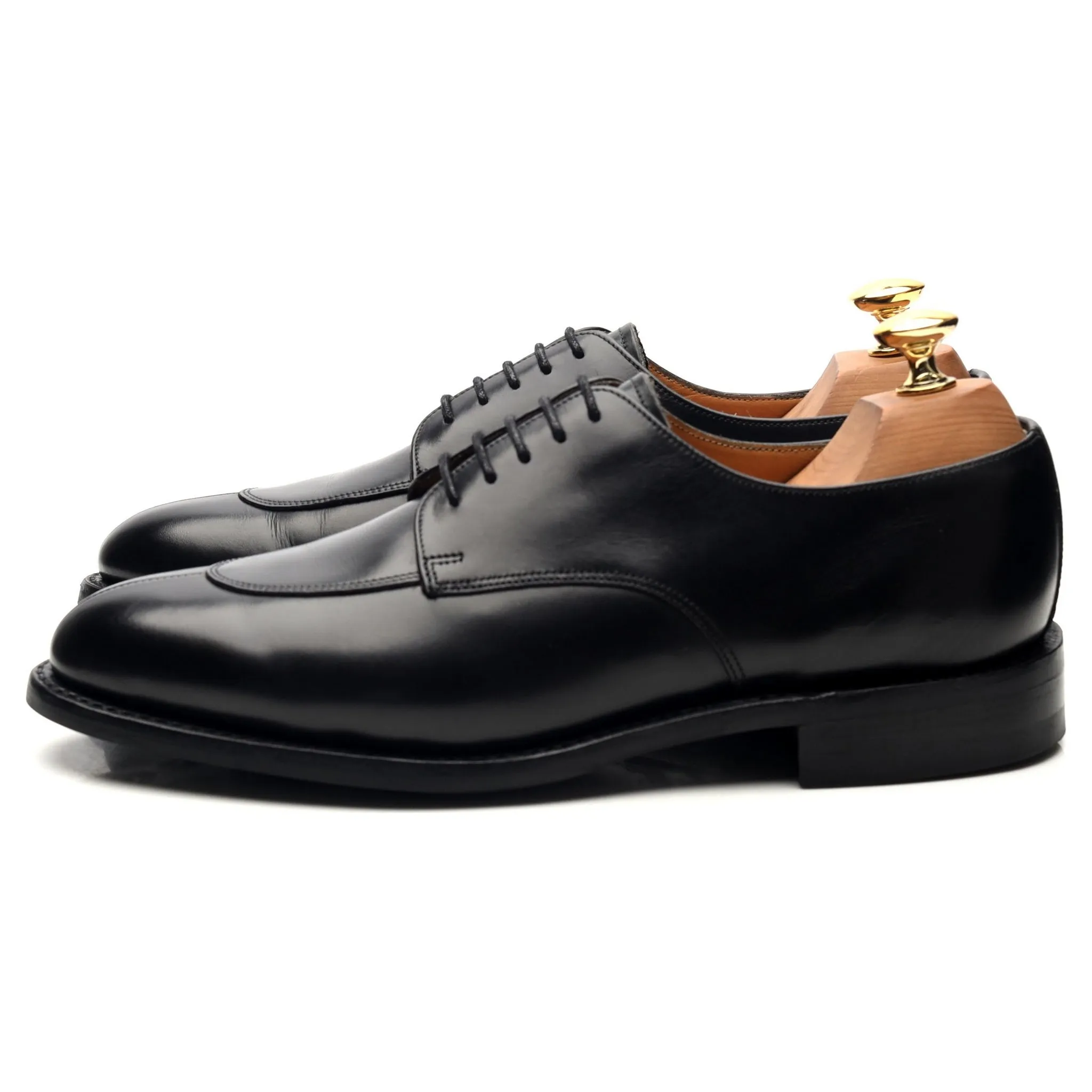 Black Leather Split Toe Derby UK 6 E