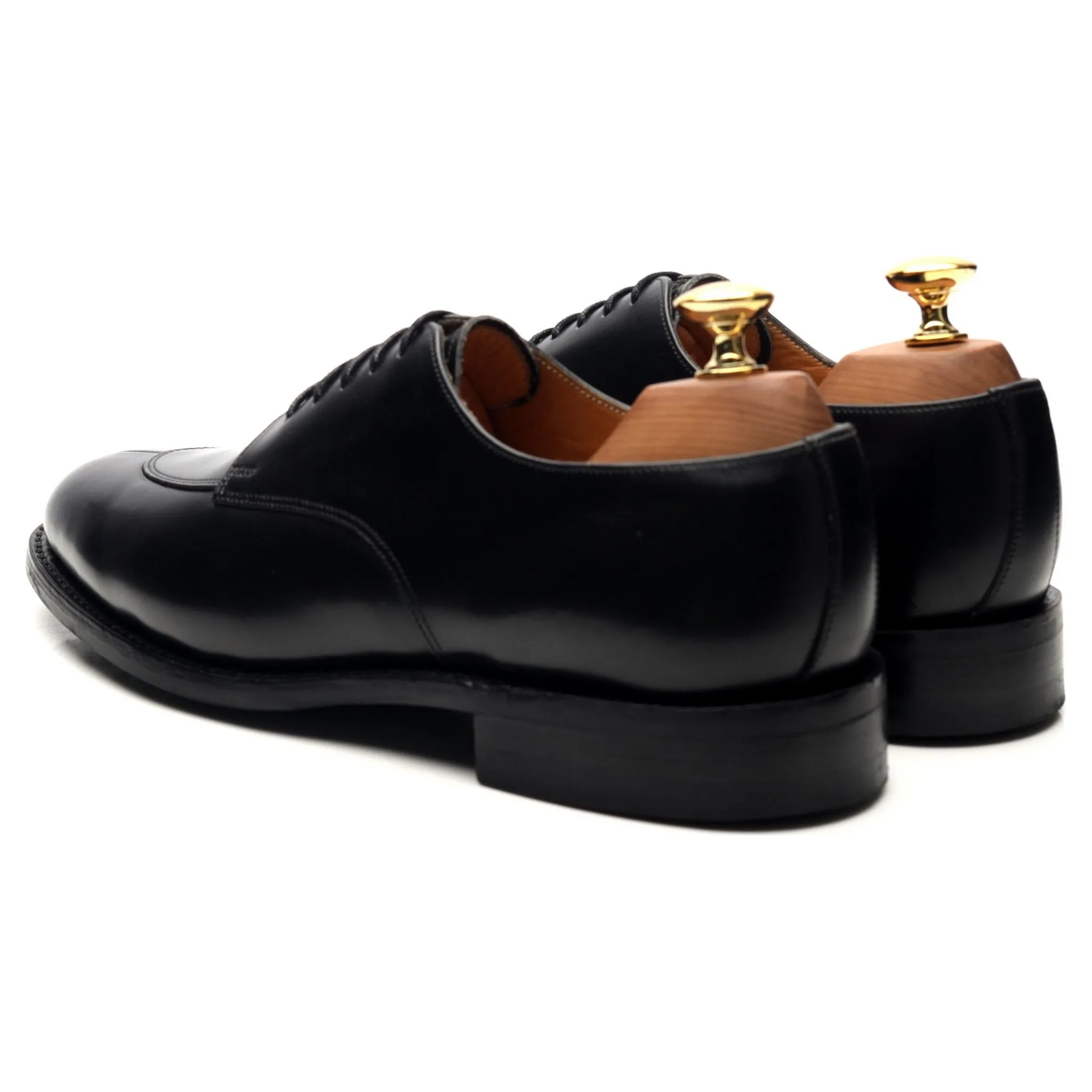 Black Leather Split Toe Derby UK 6 E