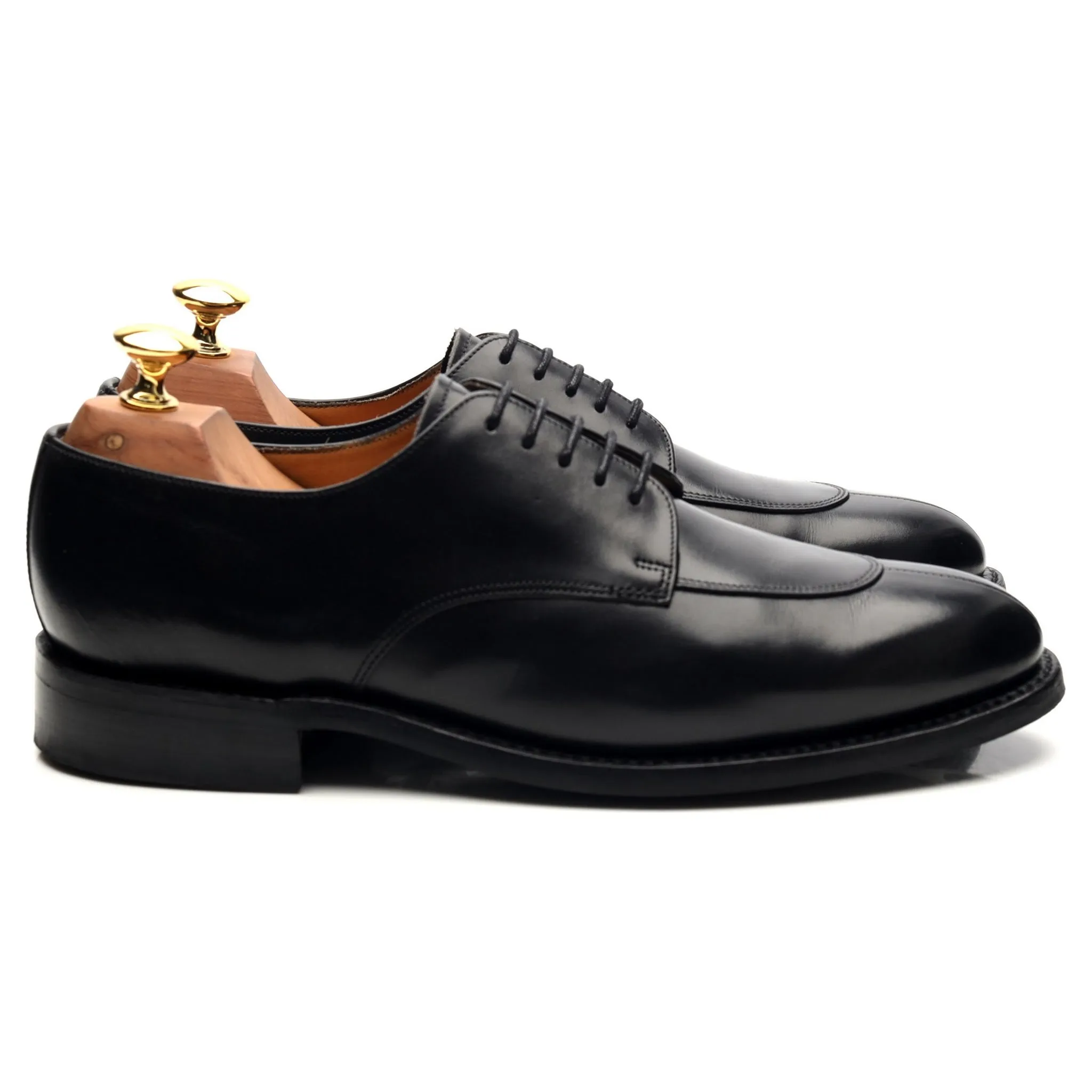 Black Leather Split Toe Derby UK 6 E