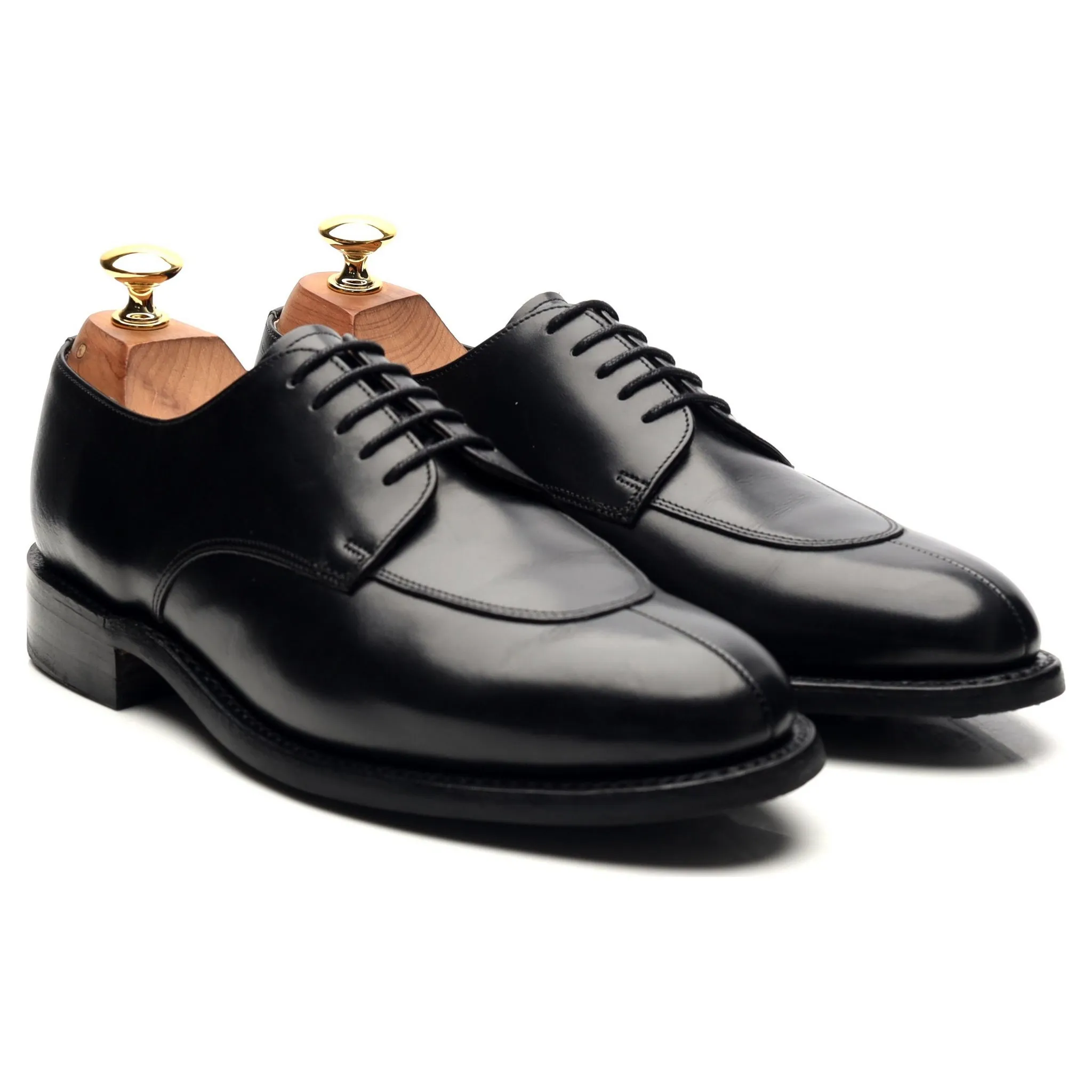 Black Leather Split Toe Derby UK 6 E