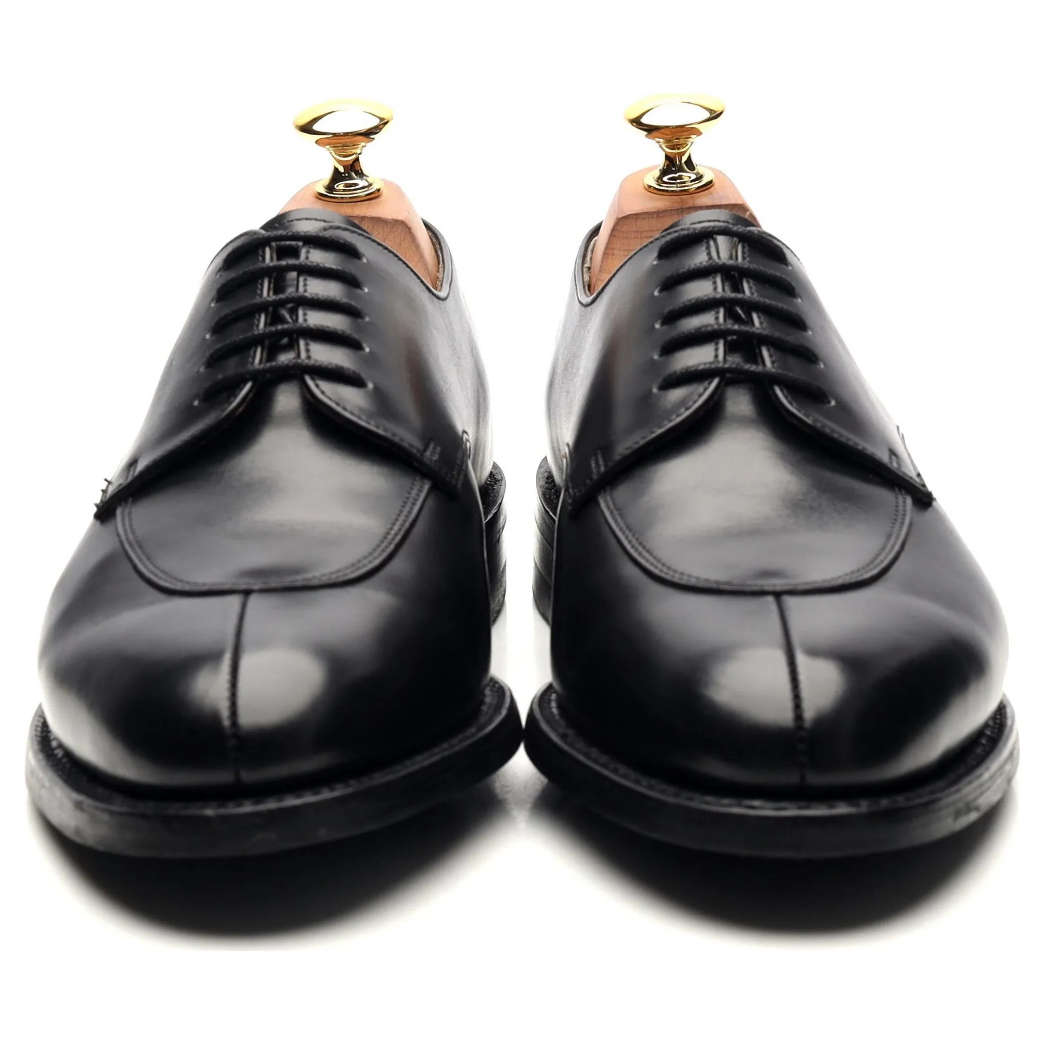 Black Leather Split Toe Derby UK 6 E