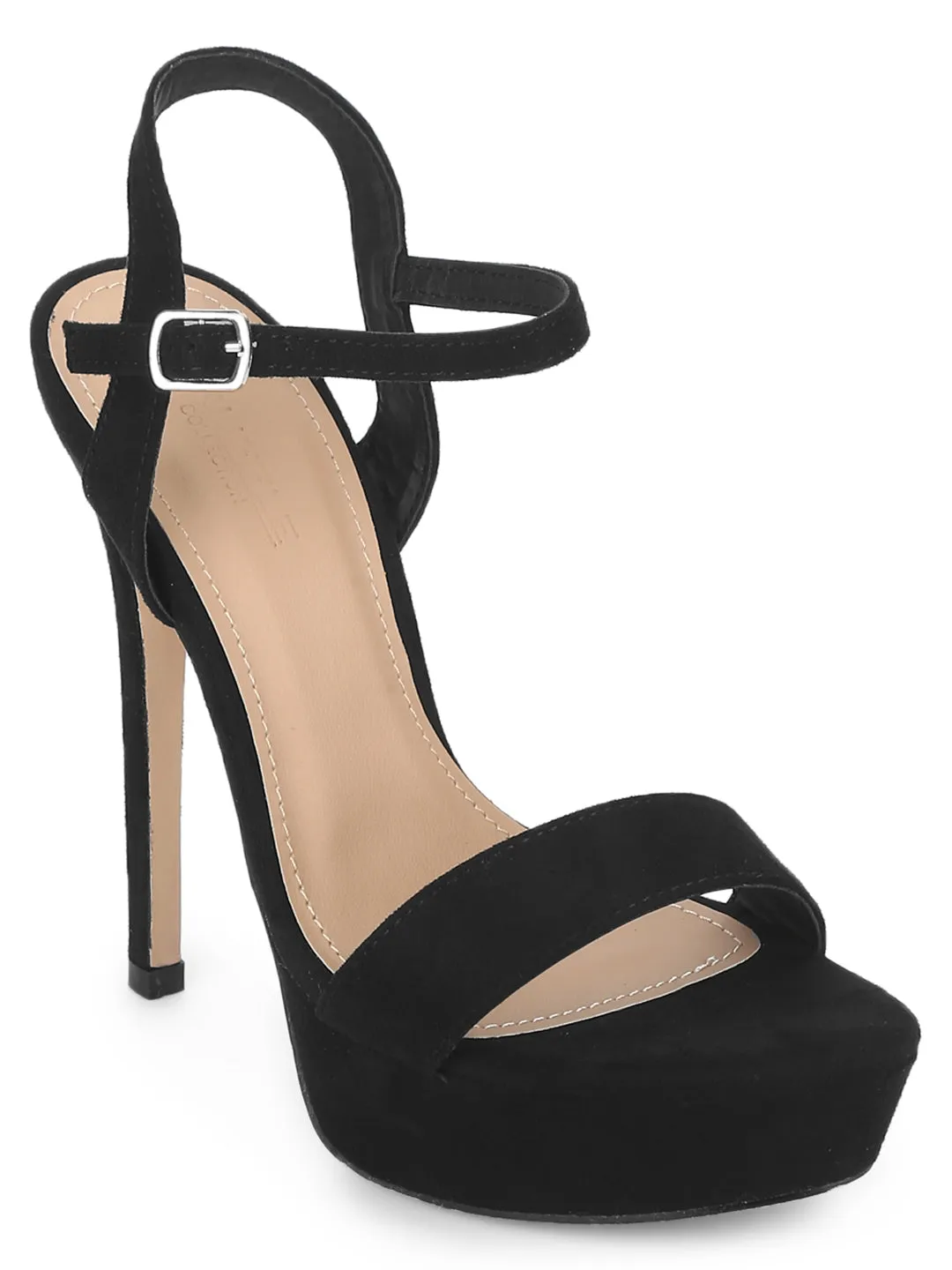 Black Micro High Platform Heels