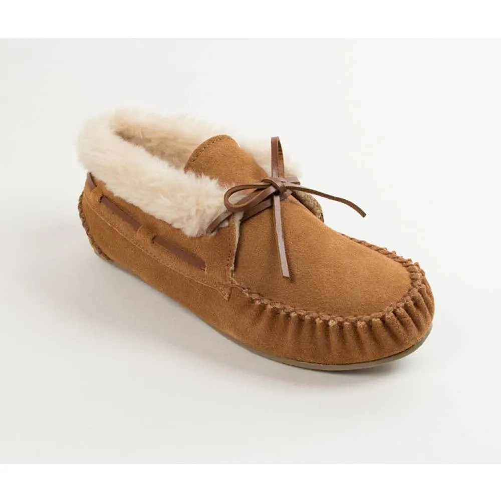 Black Minnetonka Kilty Hardsole Moccasins