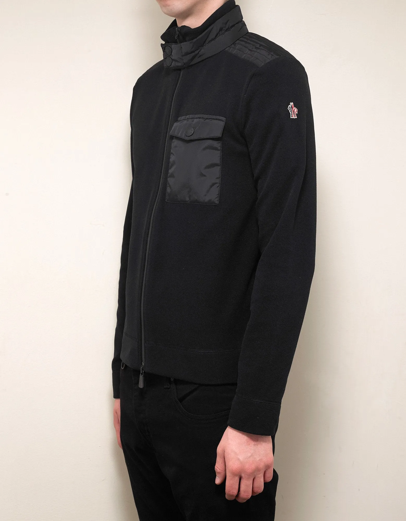 Black Nylon Fleece Panel