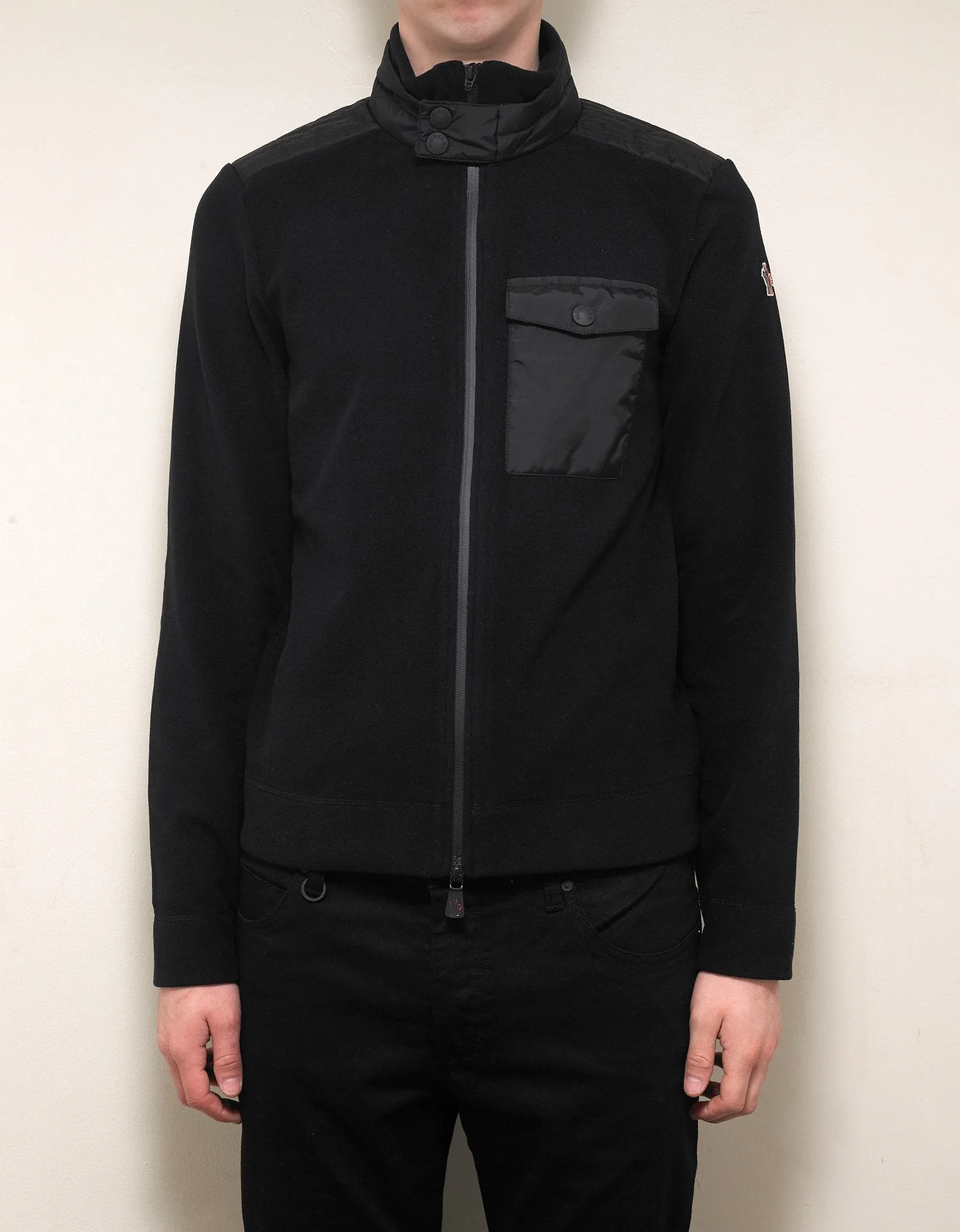 Black Nylon Fleece Panel