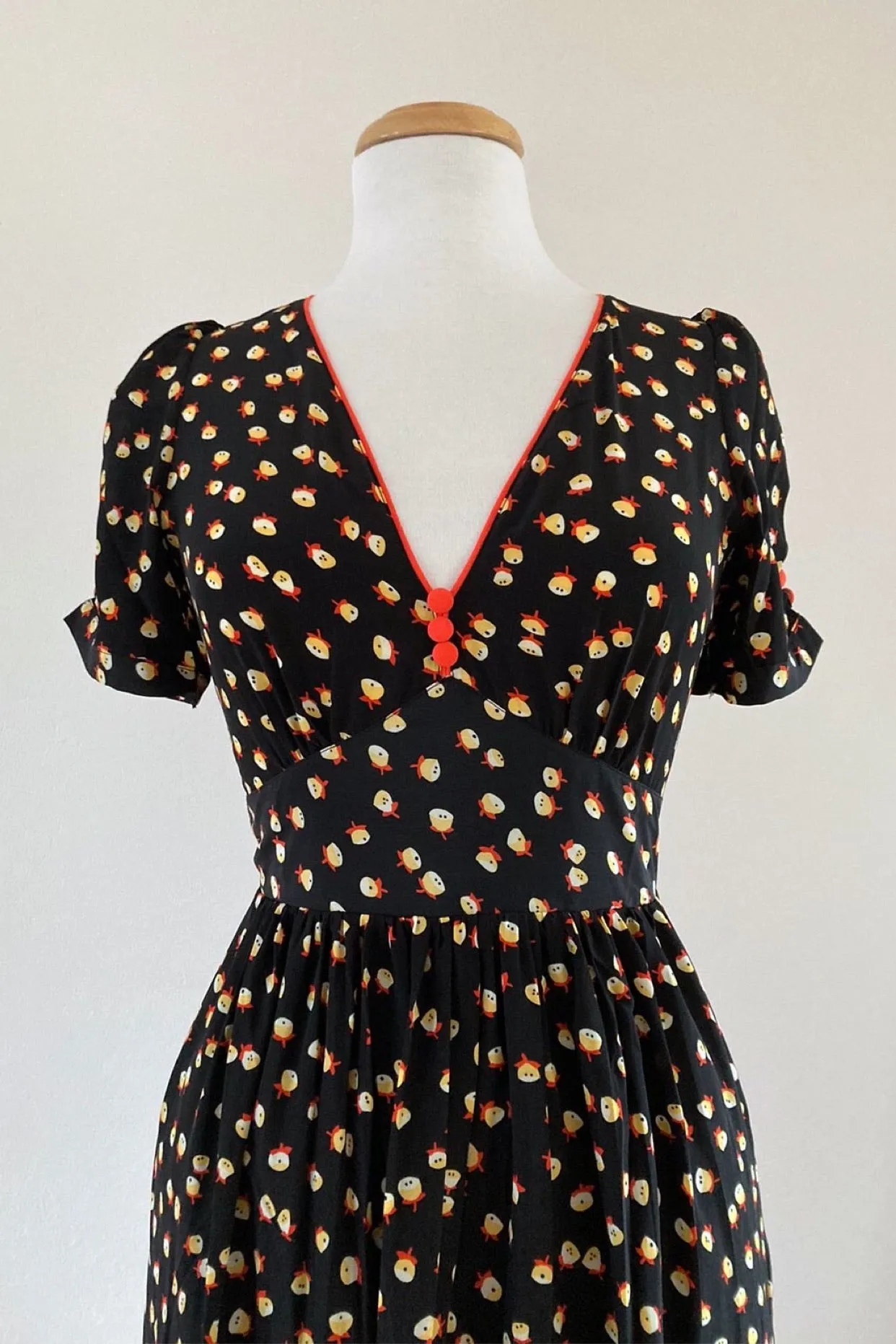 Black Orange Trim Dress