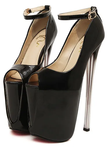 Black Patent Mary Jane Super Stiletto Heels