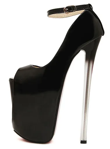 Black Patent Mary Jane Super Stiletto Heels