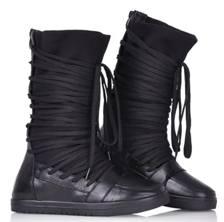 Black Lace Up Punk Rock High Top Sneakers