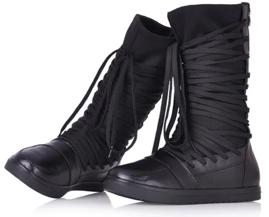 Black Lace Up Punk Rock High Top Sneakers