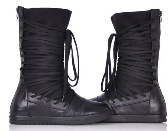 Black Lace Up Punk Rock High Top Sneakers