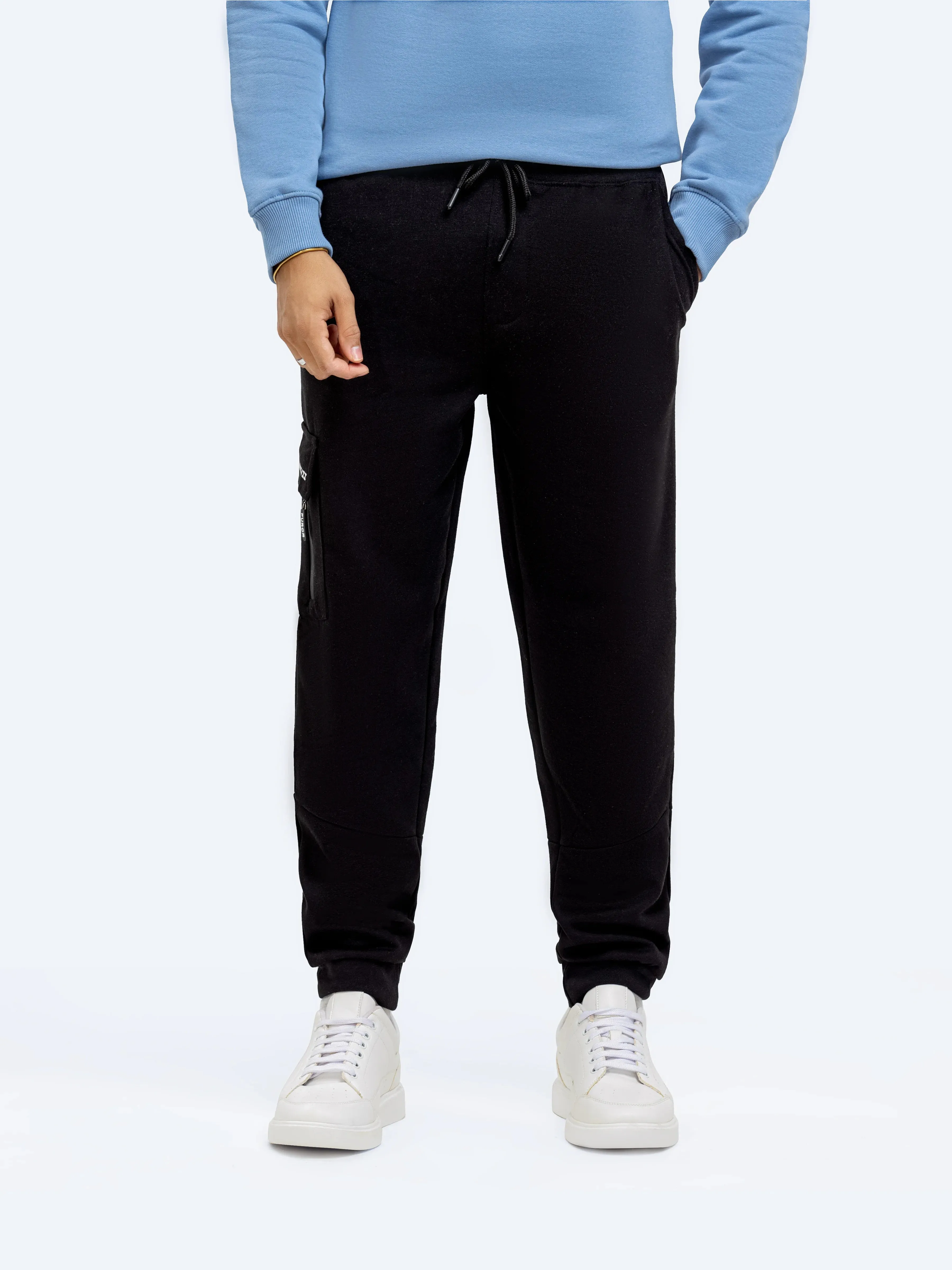 Black Regular Fit Jog Pant | Tracksuit - FMBTKS24-003