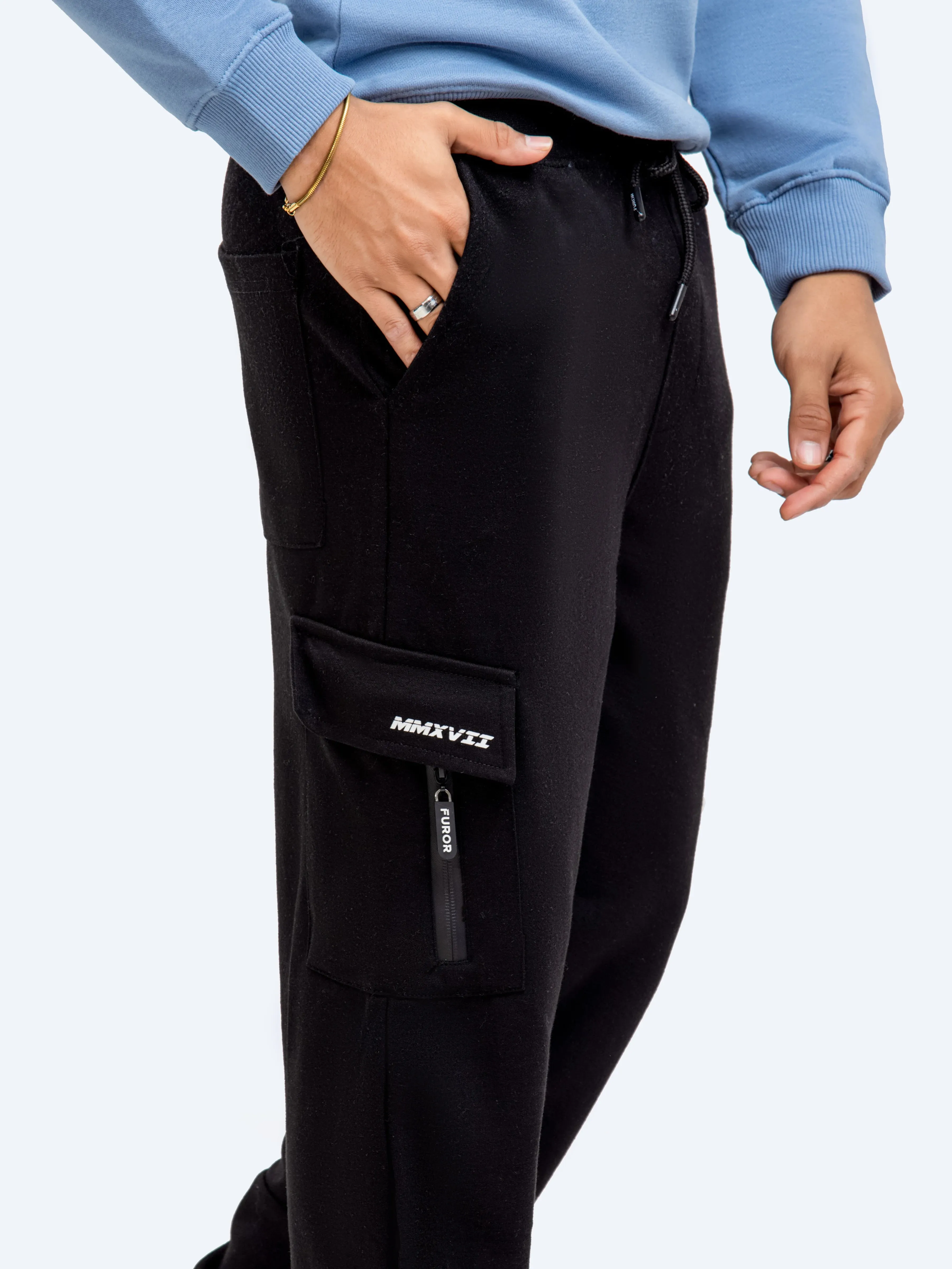 Black Regular Fit Jog Pant | Tracksuit - FMBTKS24-003