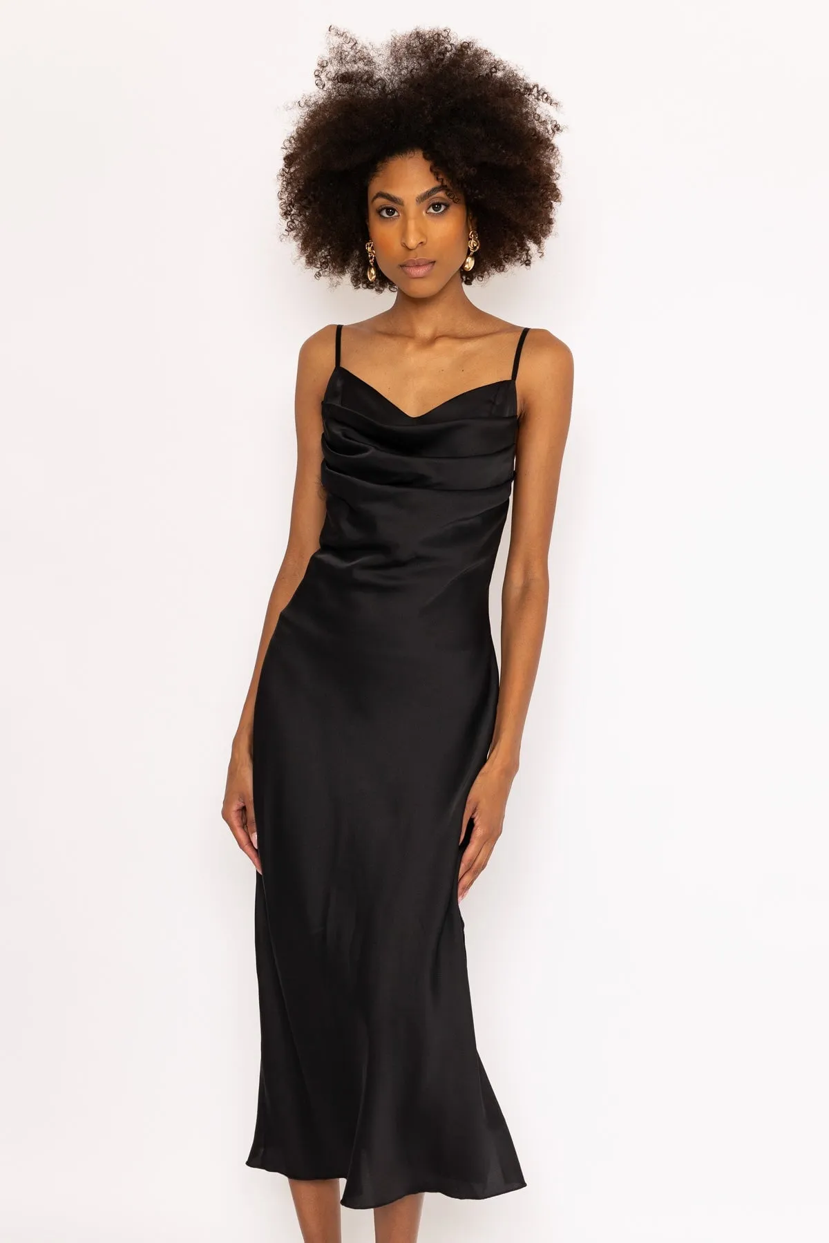 Black Sleeveless Samantha Midi Dress