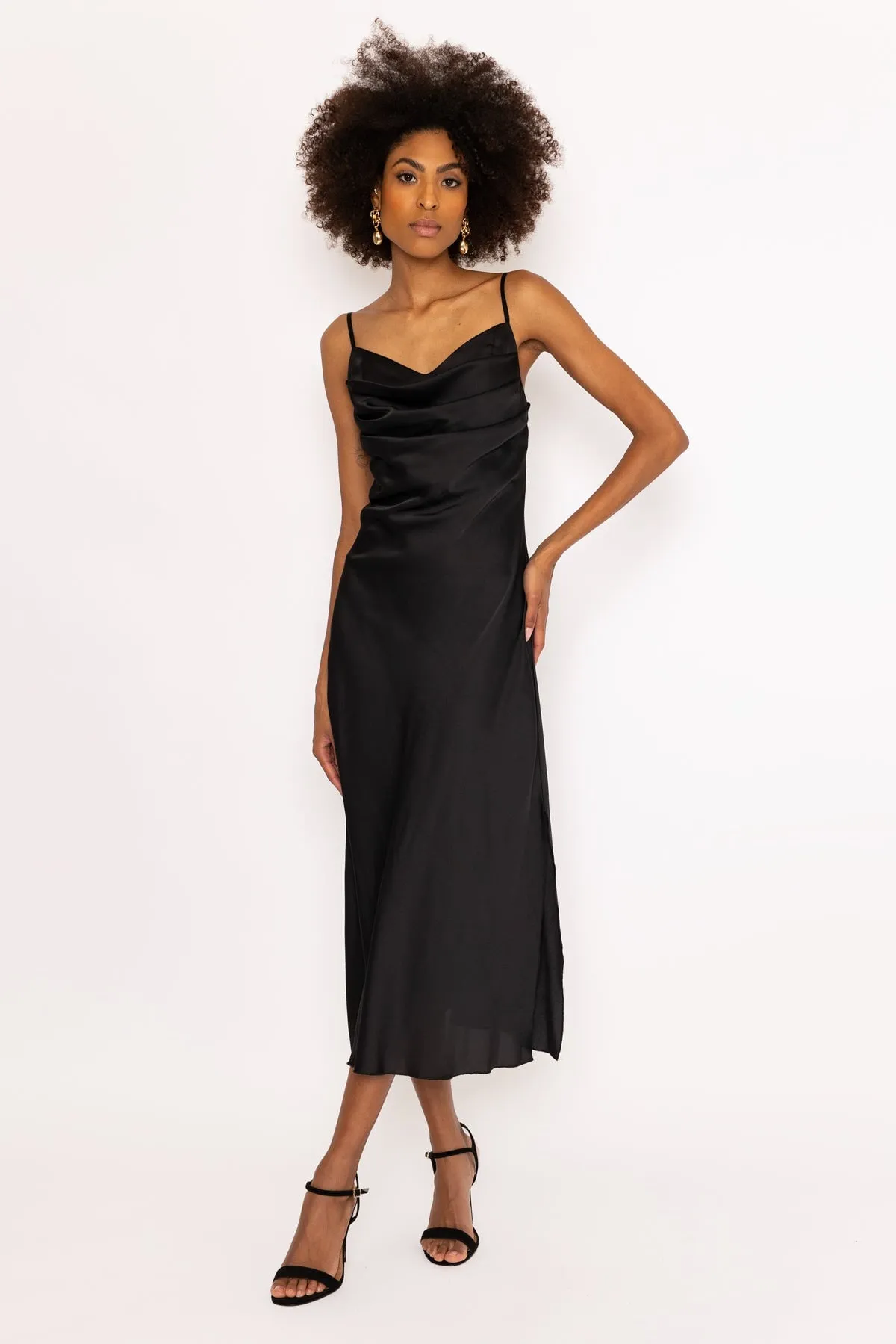 Black Sleeveless Samantha Midi Dress