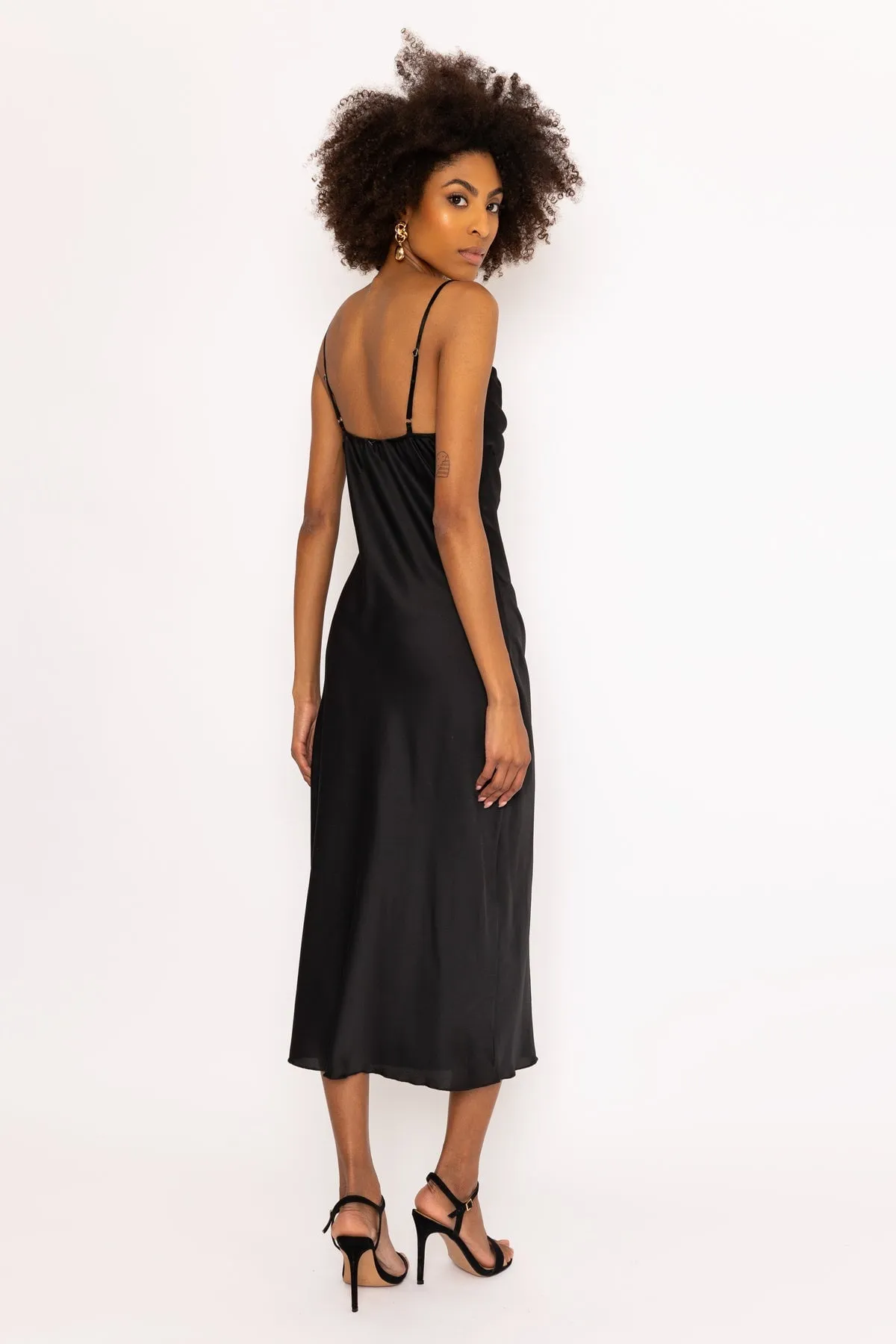 Black Sleeveless Samantha Midi Dress