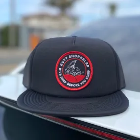 Black/Red Butt Snorkeler Trucker Hat