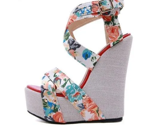 Block Heel Wedge Sandal Shoes