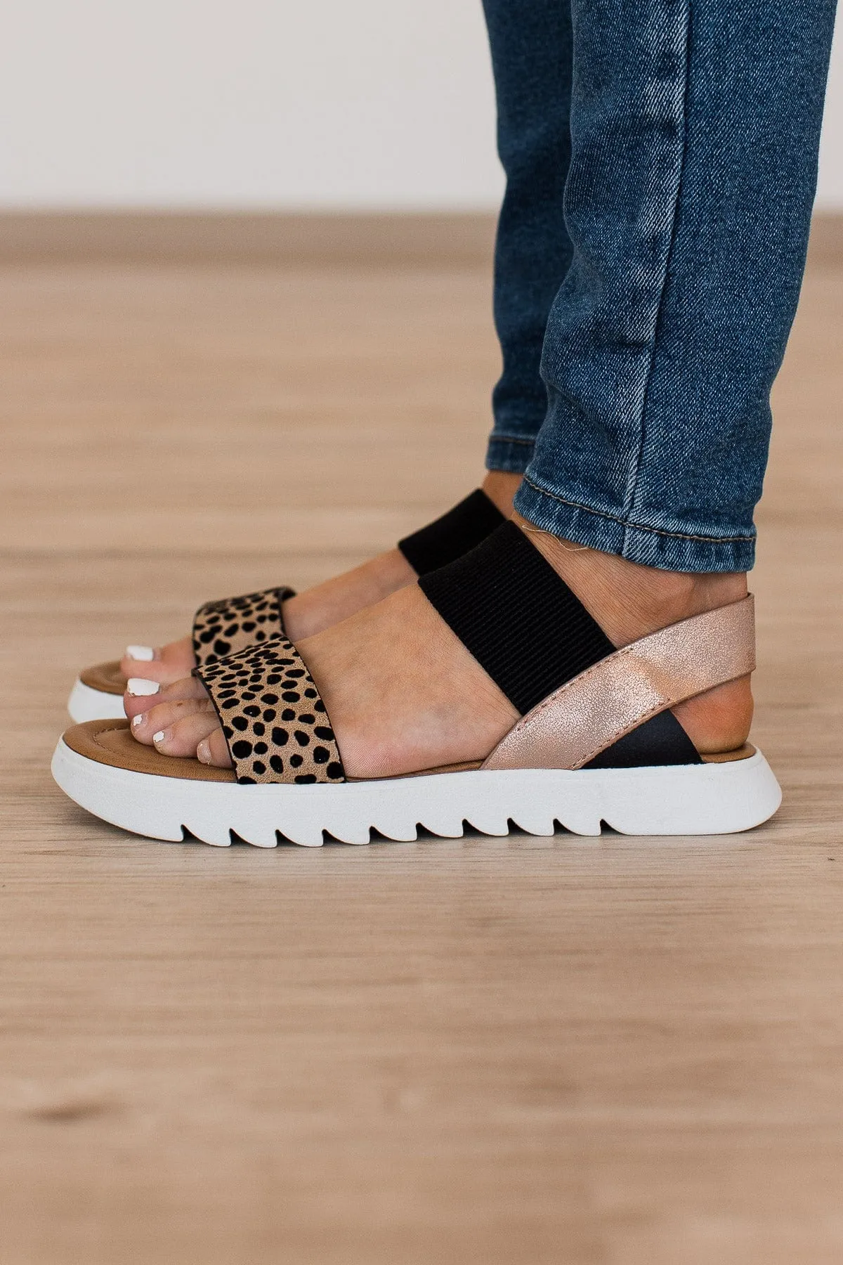 Blowfish Tia Sandals - Sand Pixie Leopard/Rose Gold - Shop Now!