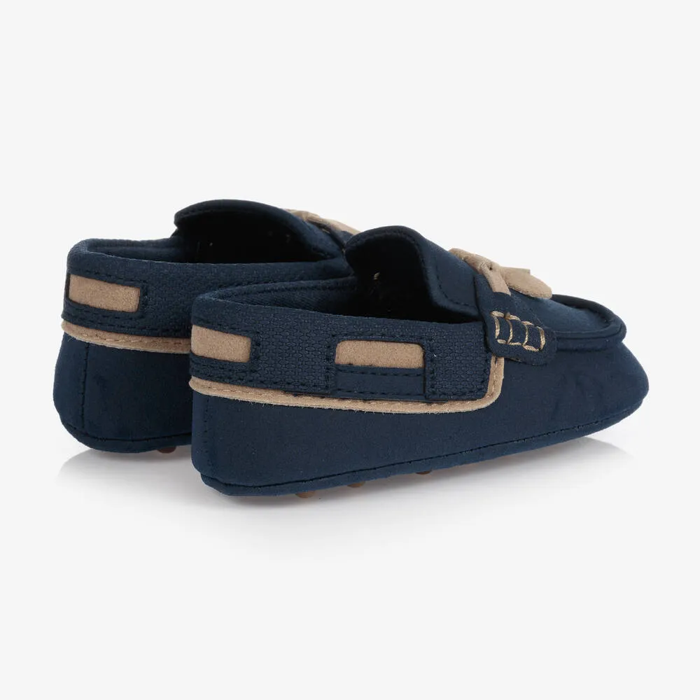 Blue Baby Boys Suede Moccasins