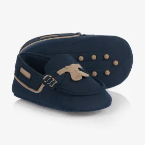 Blue Baby Boys Suede Moccasins