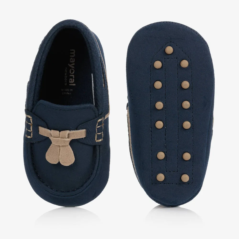 Blue Baby Boys Suede Moccasins