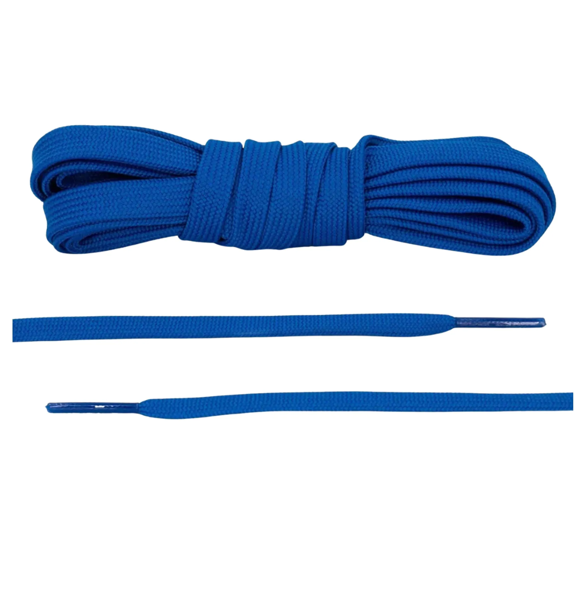 Blue flat shoelaces -- royal color