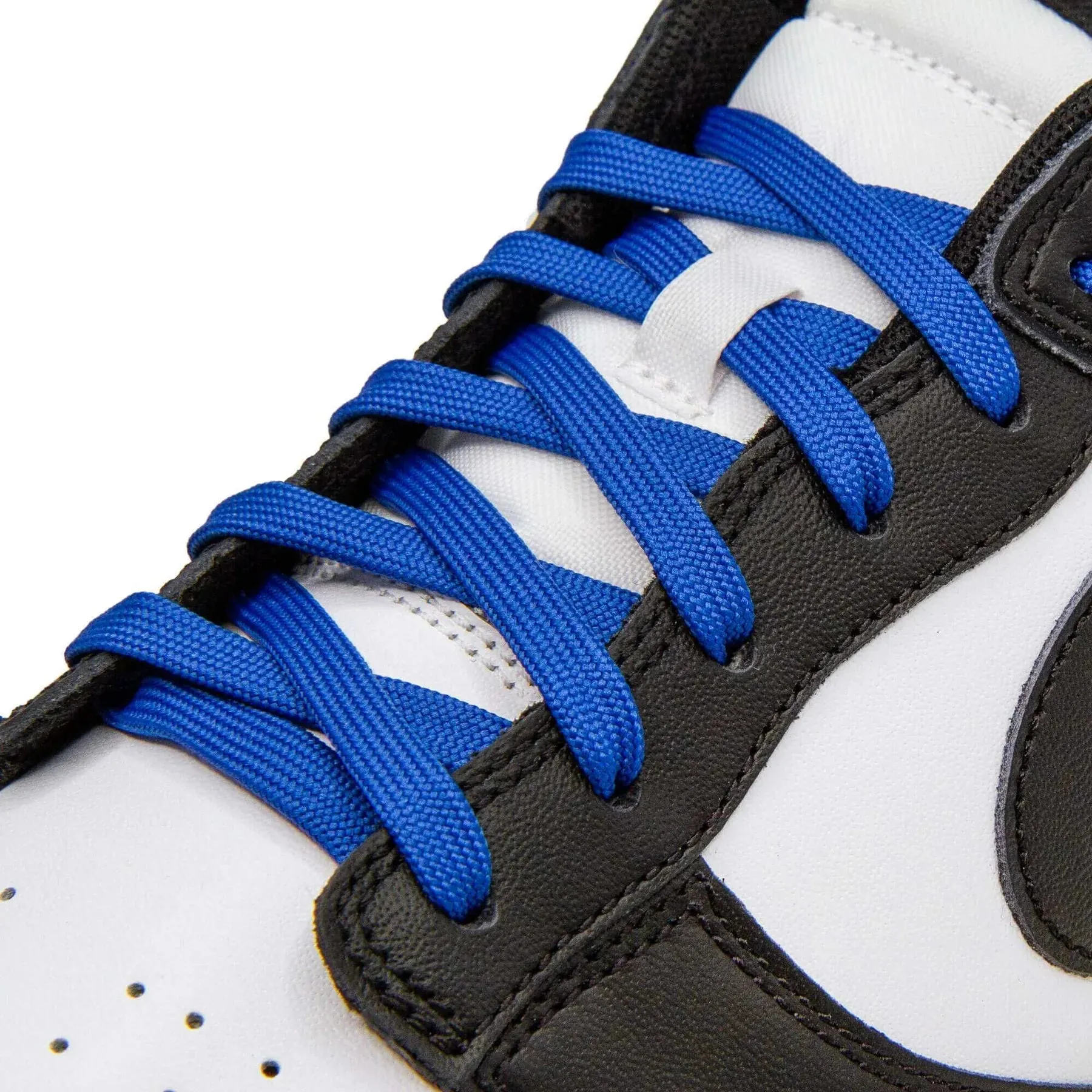 Blue flat shoelaces -- royal color