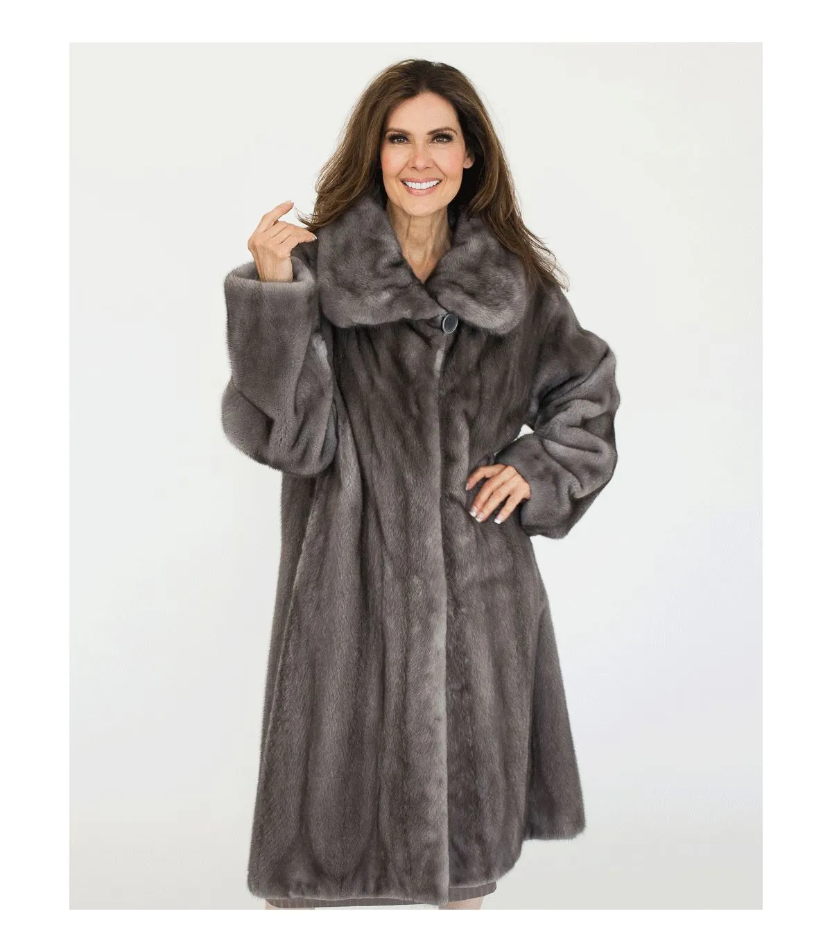 Blue Iris Mink Fur Coat