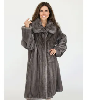 Blue Iris Mink Fur Coat