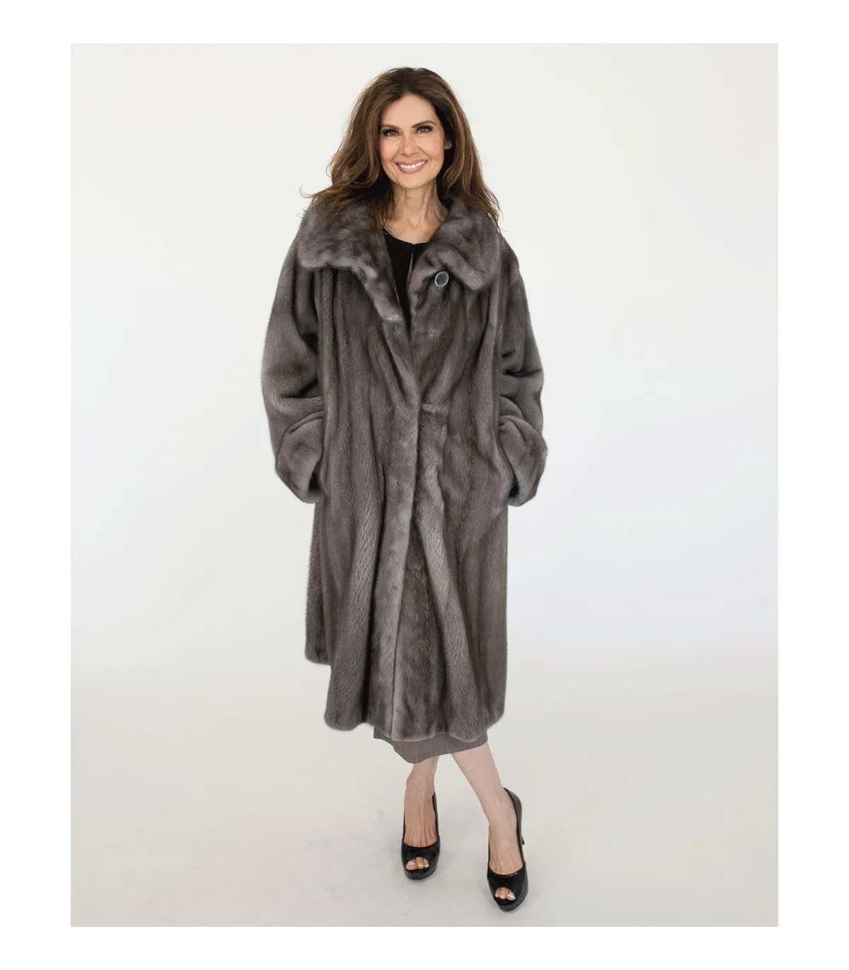 Blue Iris Mink Fur Coat