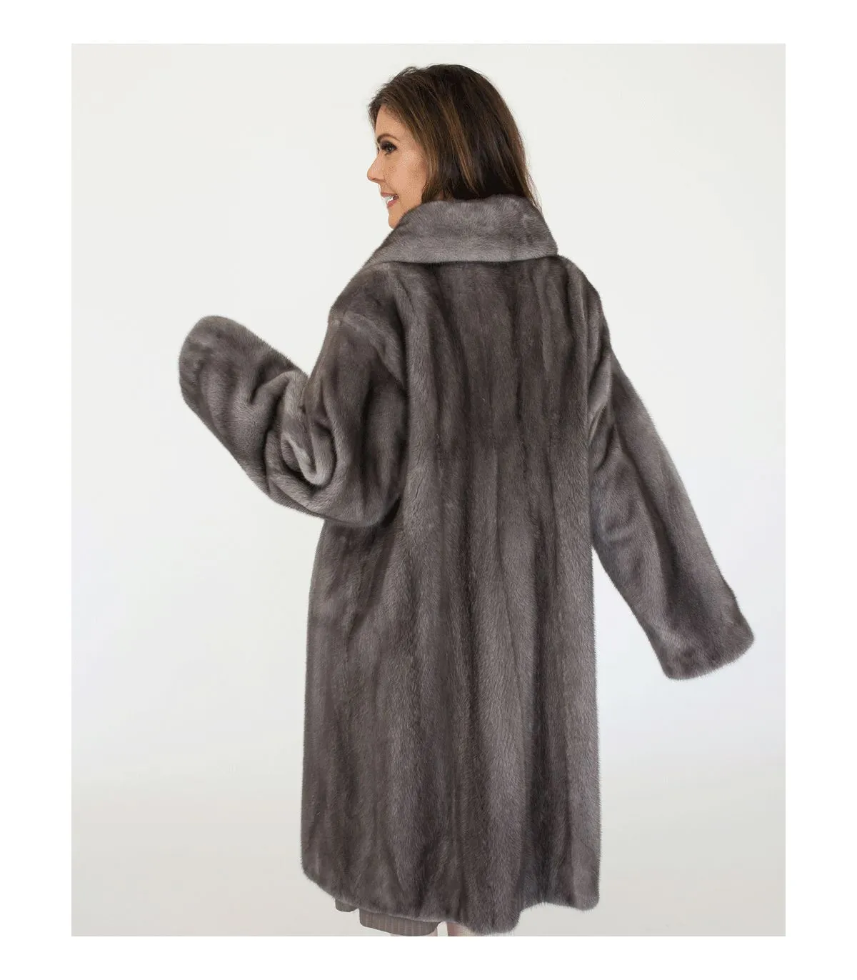 Blue Iris Mink Fur Coat