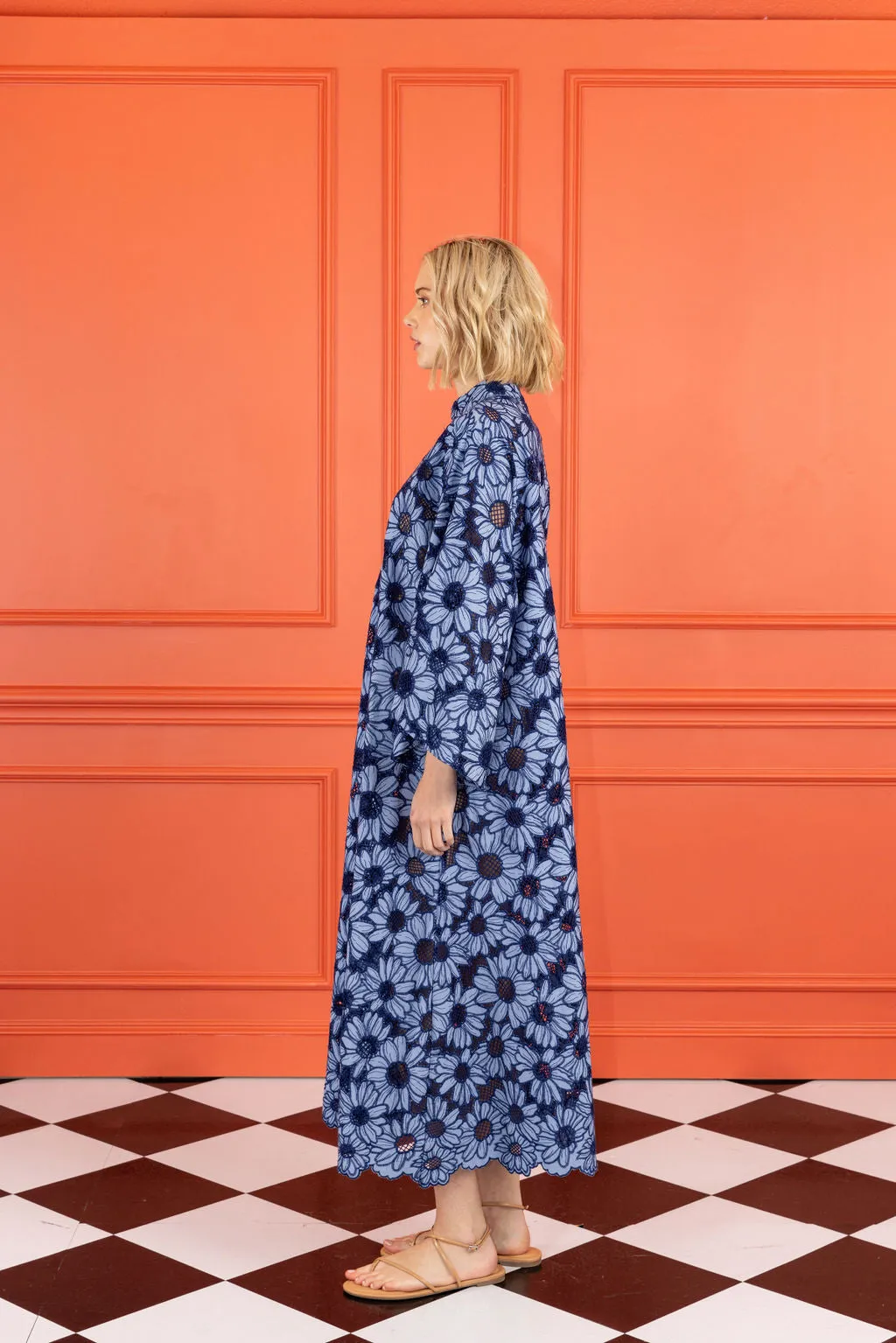 Blue Lace Maxi Caftan