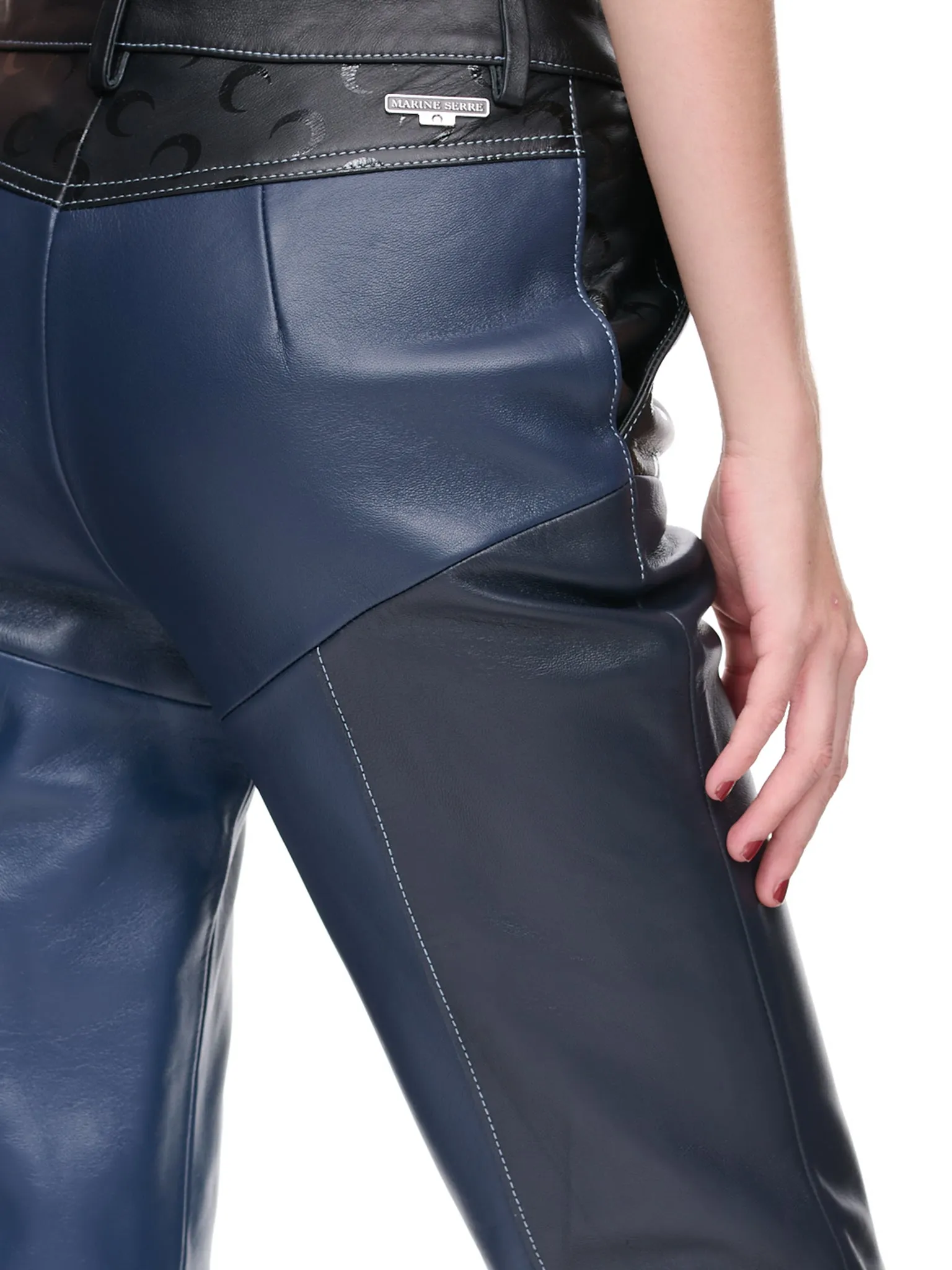 Blue Leather Trousers (P142WU-LEALE0008-BLUE)