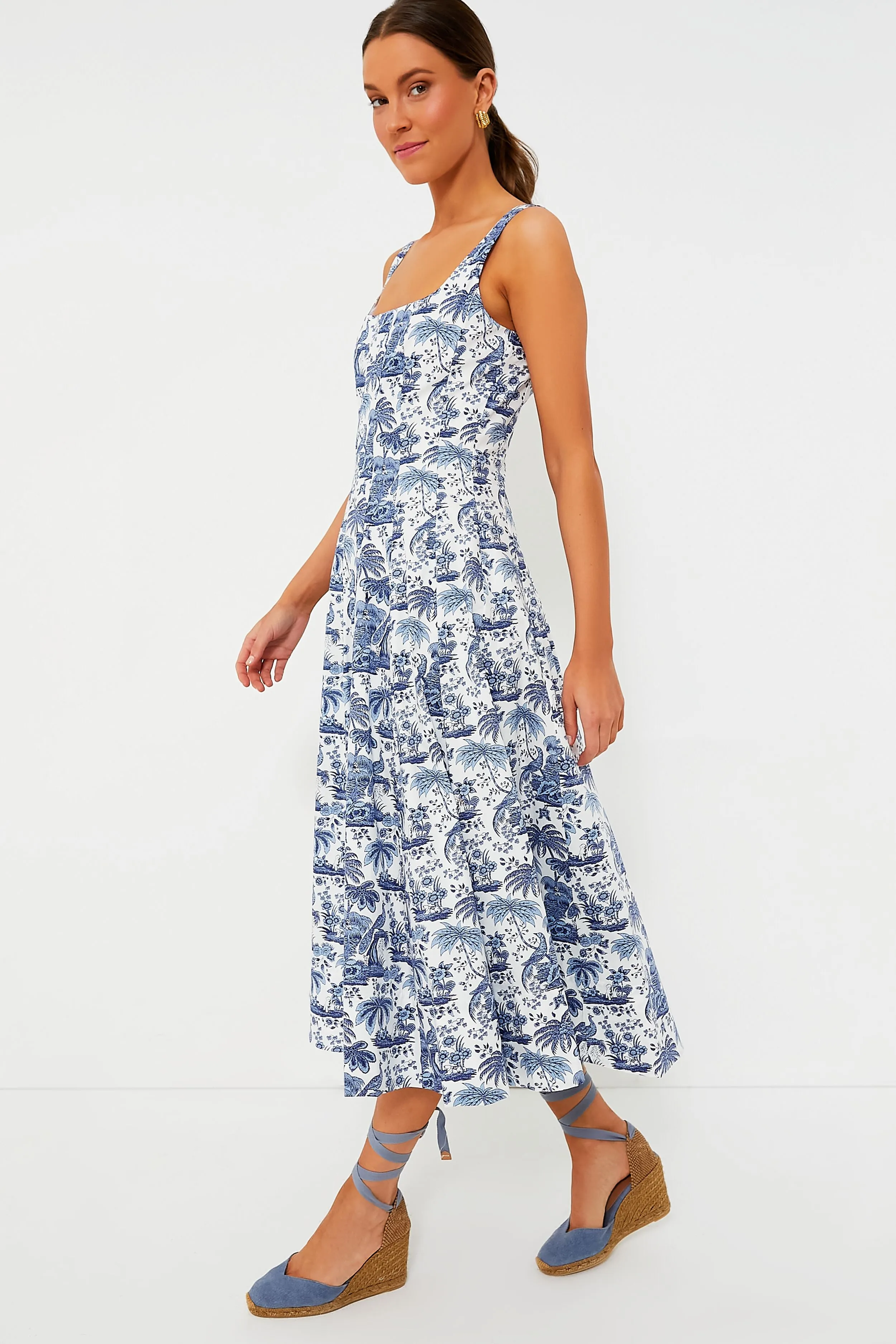 Blue Toile Wells Dress