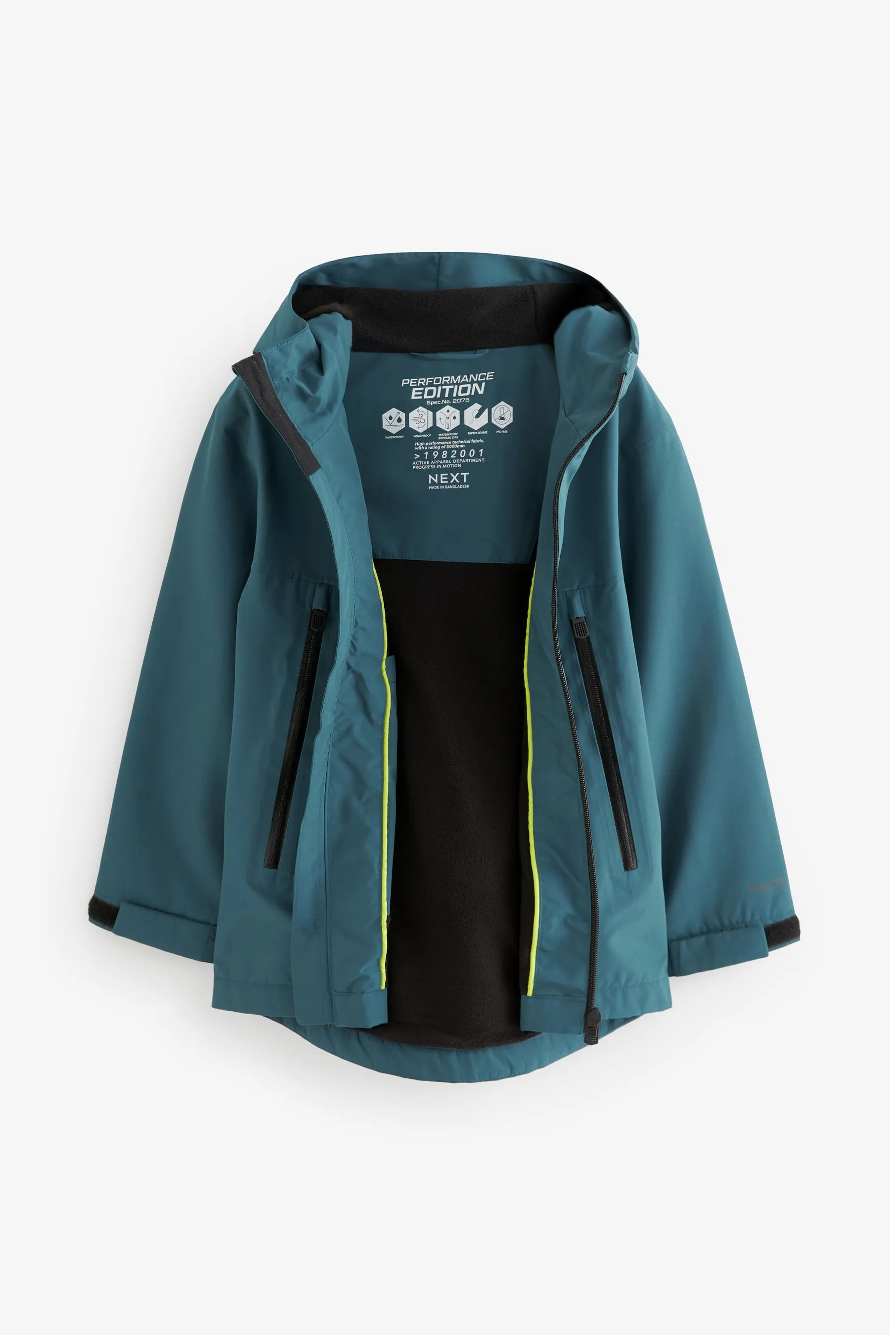 Blue Fleece Lined Waterproof Coat (3-17 years)