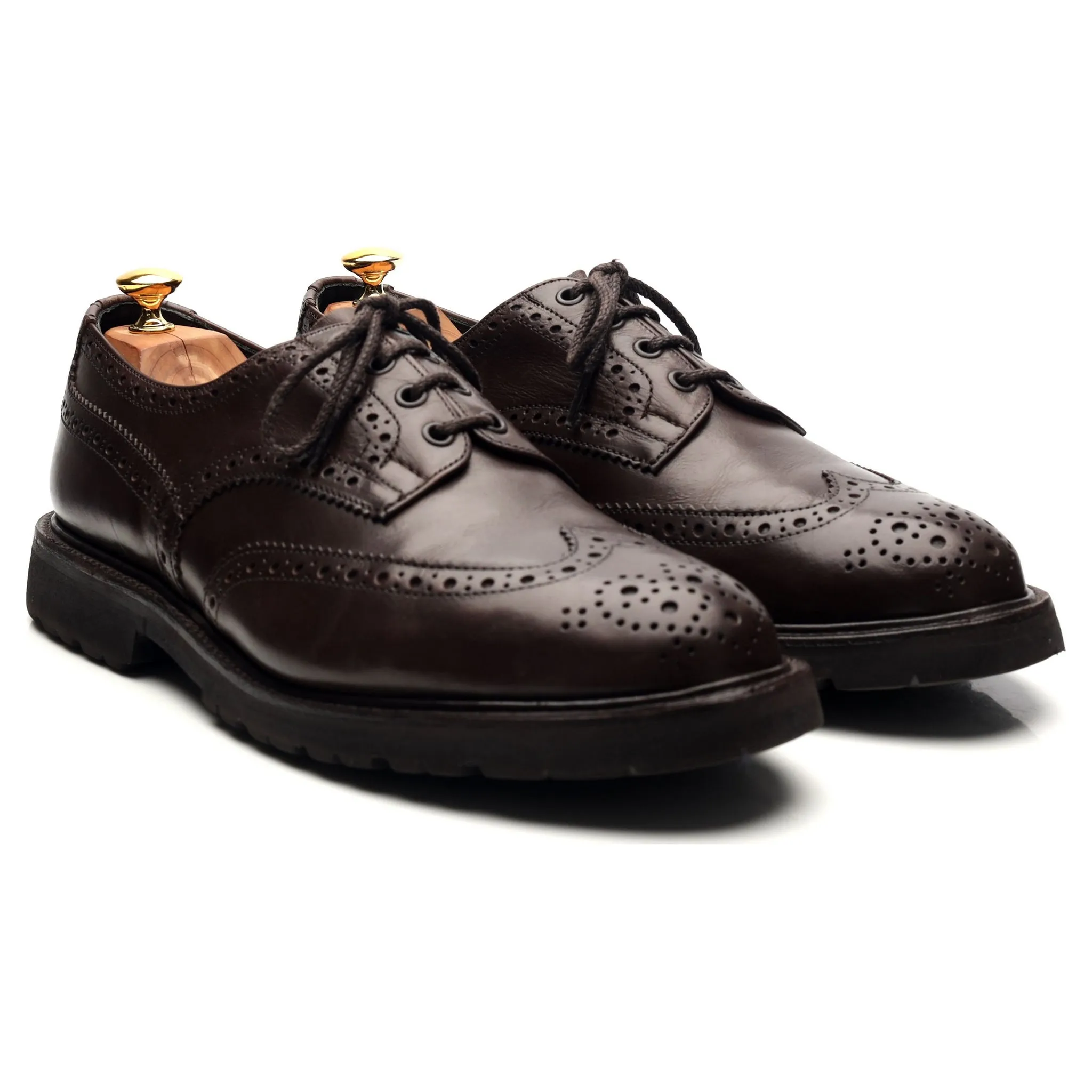 'Bourton' Dark Brown Leather Derby Brogues UK 11