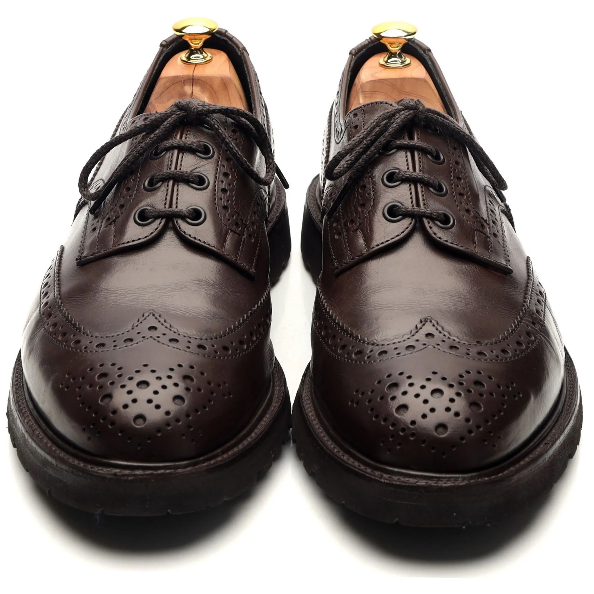 'Bourton' Dark Brown Leather Derby Brogues UK 11