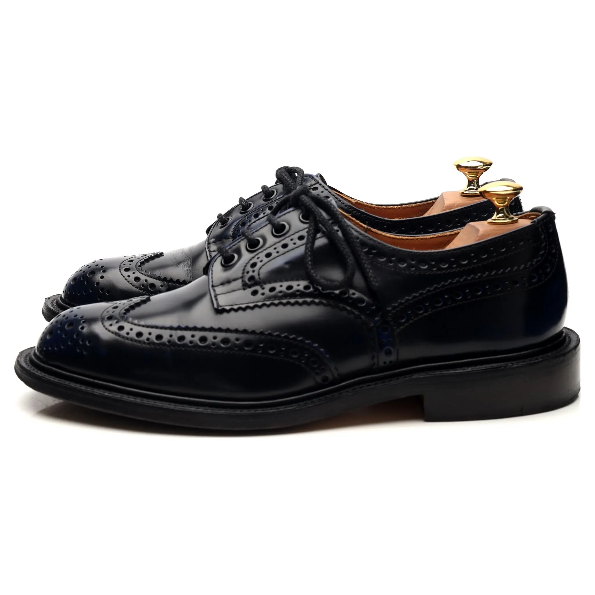 'Bourton' Navy Blue Leather Derby Brogues UK 6.5