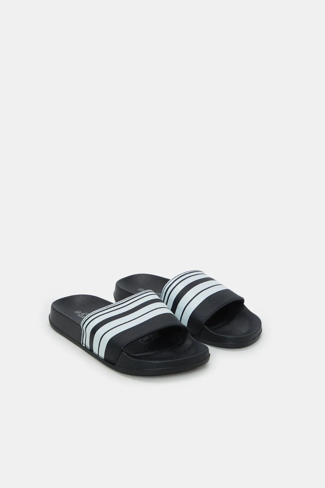 Boys Black Padded Slide