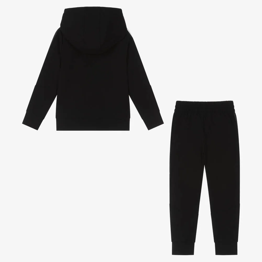 Boys Black Signature Striped Tracksuit