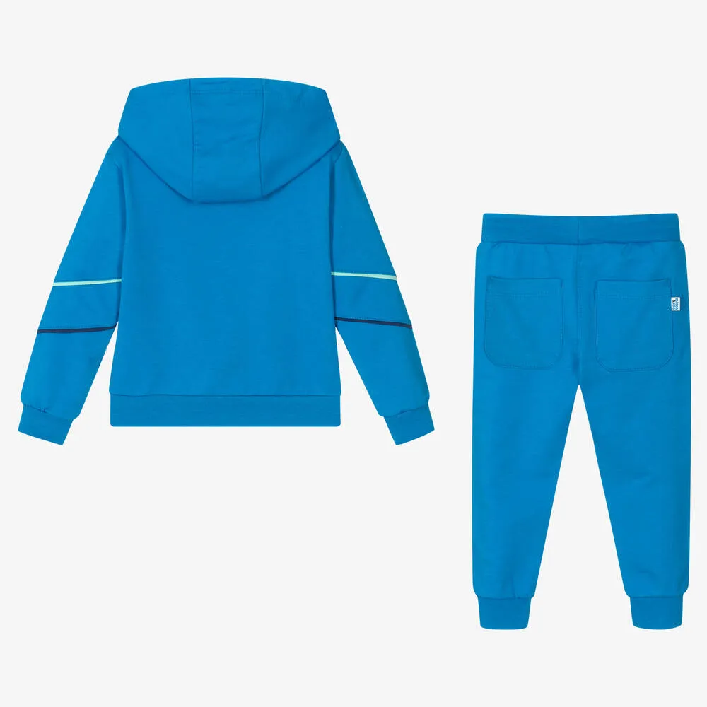 Boys Blue Cotton Jersey Tracksuit