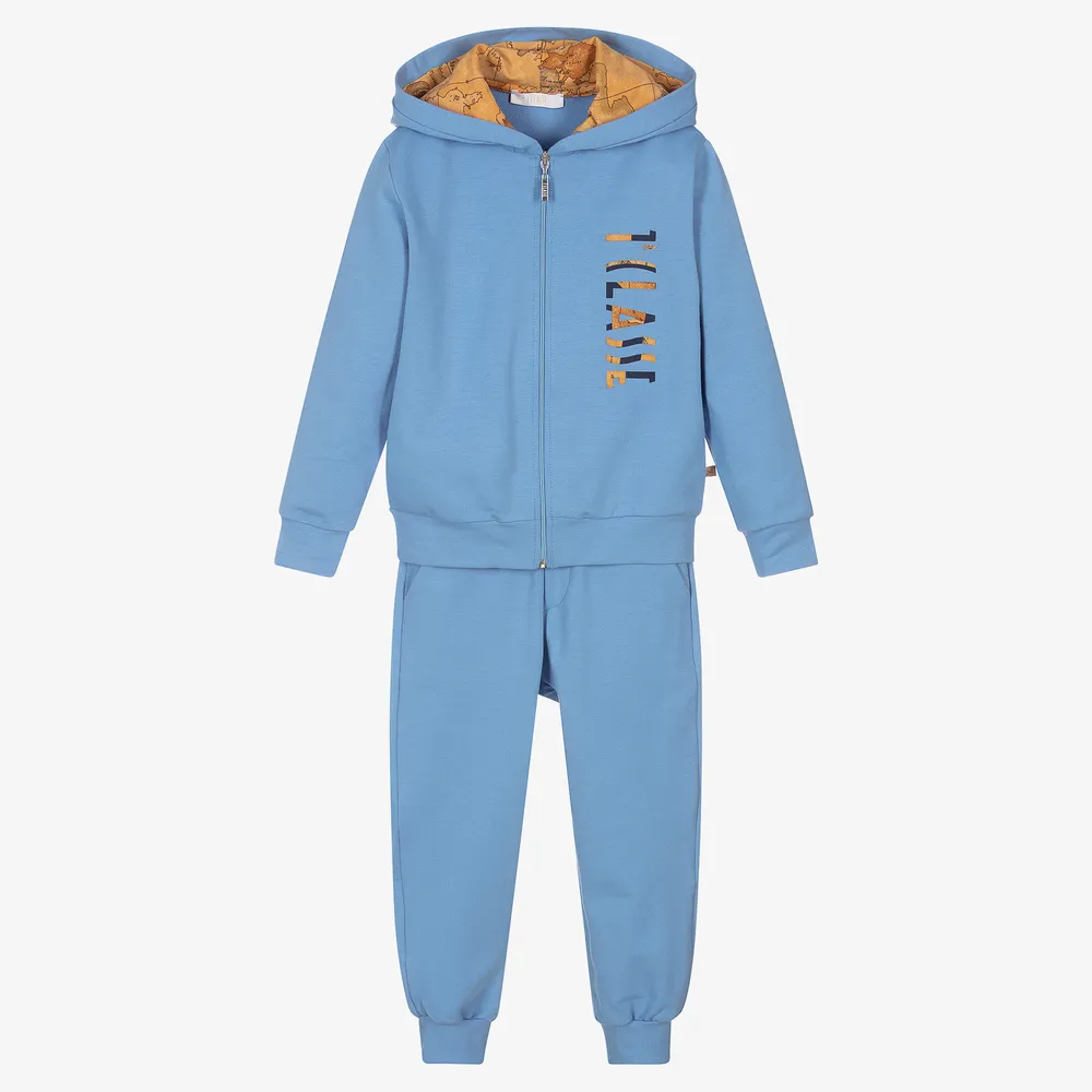 Boys Blue Geo Map Tracksuit